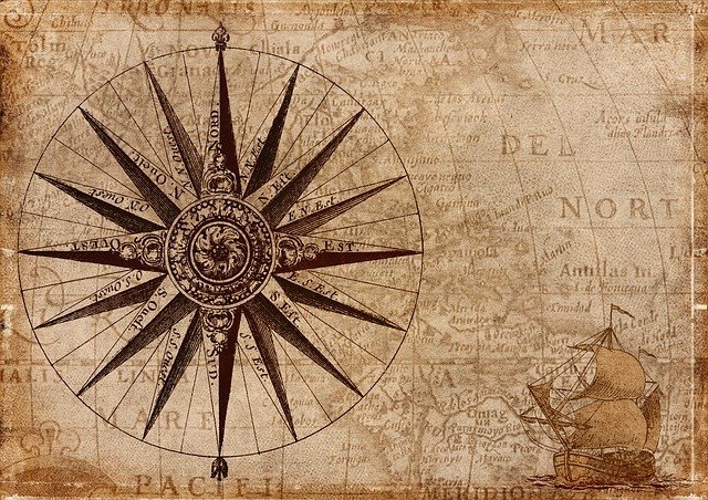 Symbolic image of a compass needed for navigating the sea of life