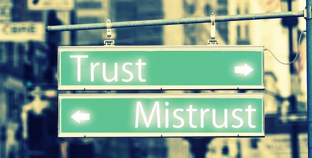 Trust and Mistrust street signs