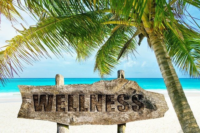 Picture of wellness sign at a beach